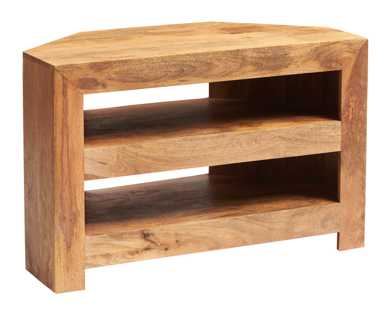 Light Mango Corner TV Unit Fully Assembled Oak World
